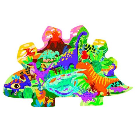 Maleta Puzzle Dinosaurios con Forma Estegosaurio 105 piezas-1