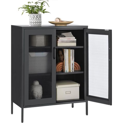 Buffet Aparador Negro Metalico Visrup-0