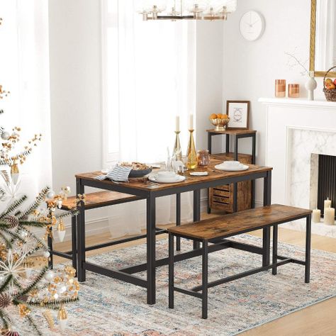 Mesa Comedor Fierro Negro y Madera Selbu-1