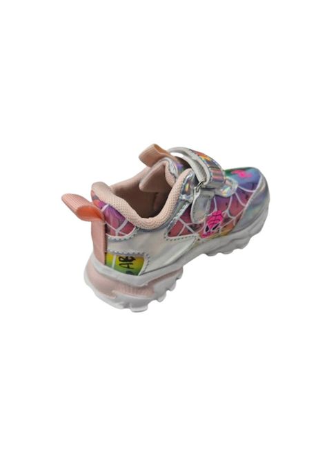 Zapatilla Urbana Brillante Plateado Niña Velcro -1
