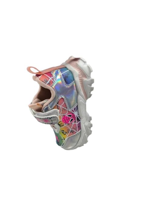Zapatilla Urbana Brillante Plateado Niña Velcro -2