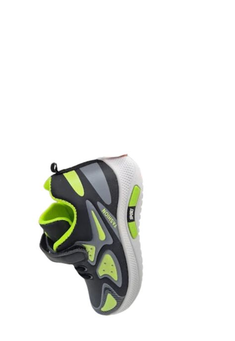 Zapatilla Urbana Negro Verde Niño Velcro-2