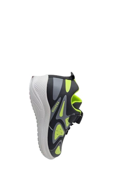 Zapatilla Urbana Negro Verde Niño Velcro-3