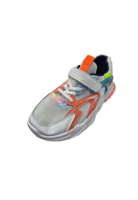 Zapatilla Urbana Blanco Naranjo Unisex Infantil-0
