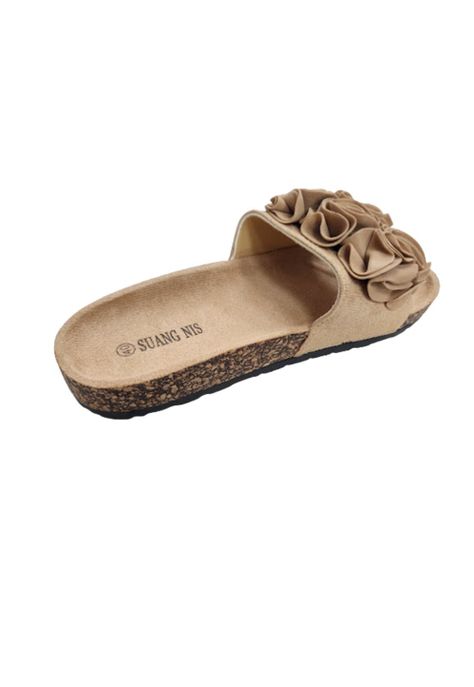 Sandalia Mujer Flor Beige-1