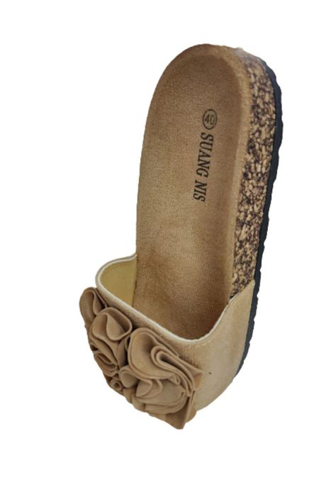 Sandalia Mujer Flor Beige-2