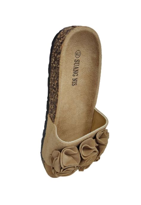 Sandalia Mujer Flor Beige-3