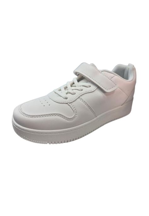 Zapatilla Escolar Blanco Velcro Juvenil-0