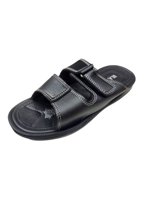Sandalia Hombre Negro Velcro-0