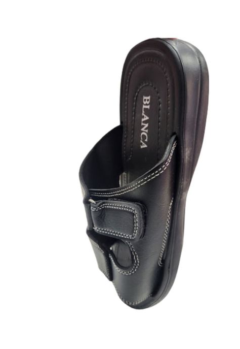 Sandalia Hombre Negro Velcro-3