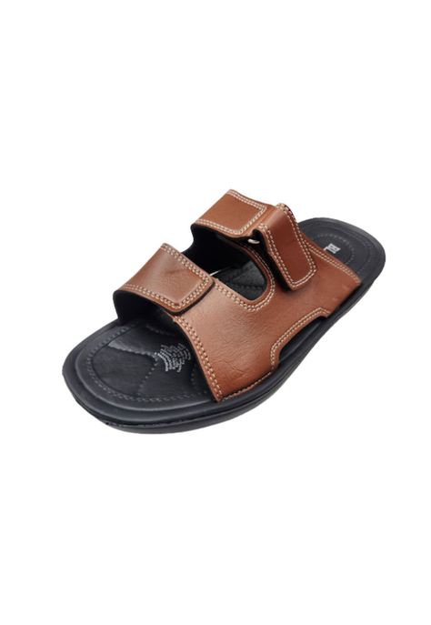 Sandalia Hombre Velcro Café-0