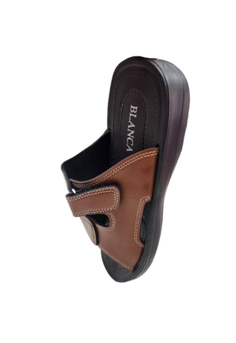 Sandalia Hombre Velcro Café-2