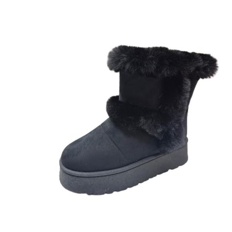 Bota de Invierno Mujer Casual Negro-0