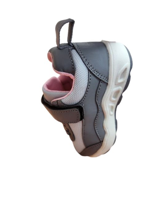 Zapatilla Deportiva Gris Rosa Velcro-2