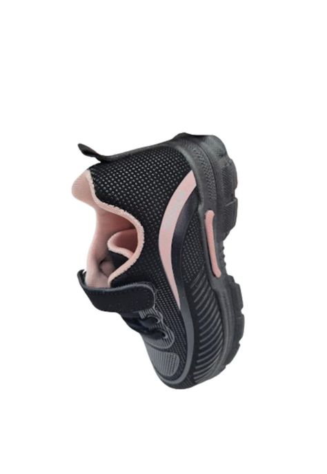 Zapatilla Urbana Negro Rosado Velcro Niña-1