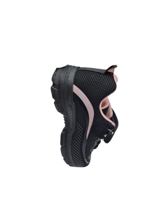Zapatilla Urbana Negro Rosado Velcro Niña-3