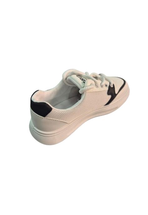 Zapatilla Casual Mujer Blanco Negro-1