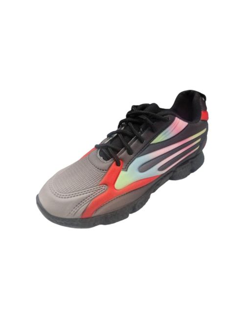 Zapatilla Deportiva Gris Fucsia Mujer-0