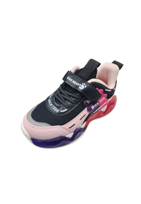 Zapatilla Urbana Niña Rosa Negro Velcro-0