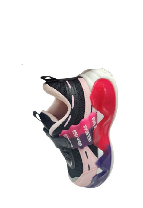 Zapatilla Urbana Niña Rosa Negro Velcro-3