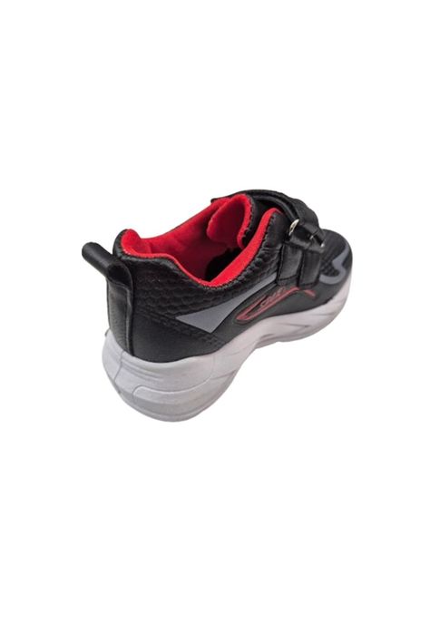 Zapatilla Urbana Negro Rojo Velcro Niño-2