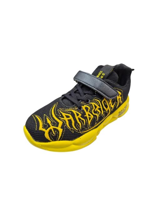 Zapatilla Urbana Niño Velcro Negro Amarillo-0