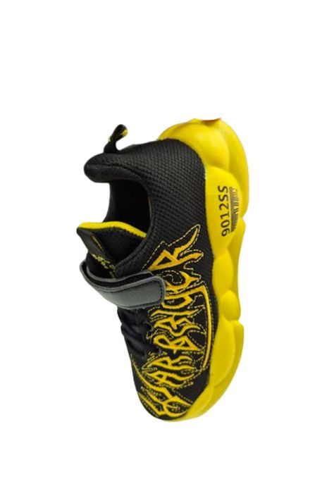Zapatilla Urbana Niño Velcro Negro Amarillo-2