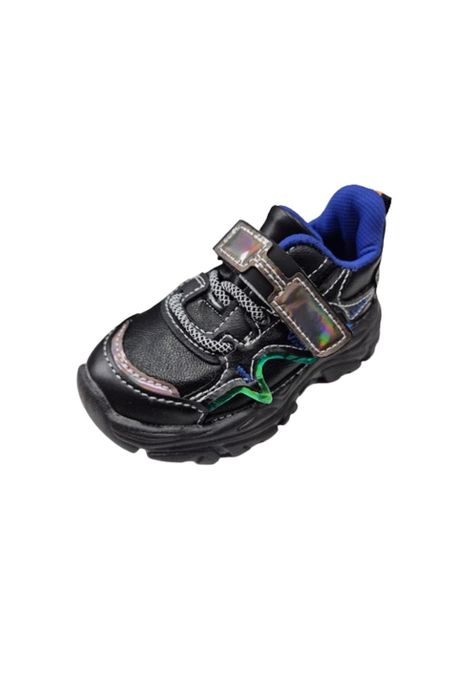 Zapatilla Unisex Velcro Negro Azul-0