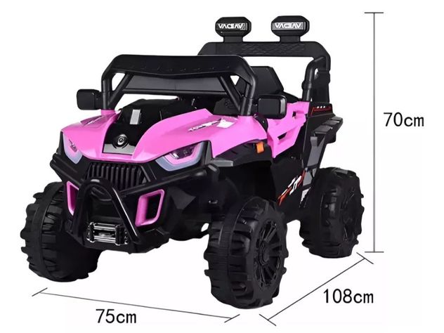 Auto Electrico 12v Jeep Con Control Remoto Rosa-2
