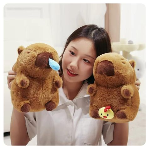 Juguete Peluche Capibara 23cm Con Gota Retractil Infantil-3