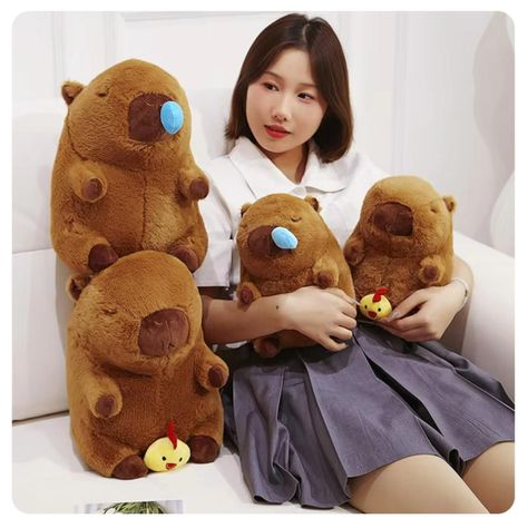 Juguete Peluche Capibara 23cm Con Gota Retractil Infantil-4