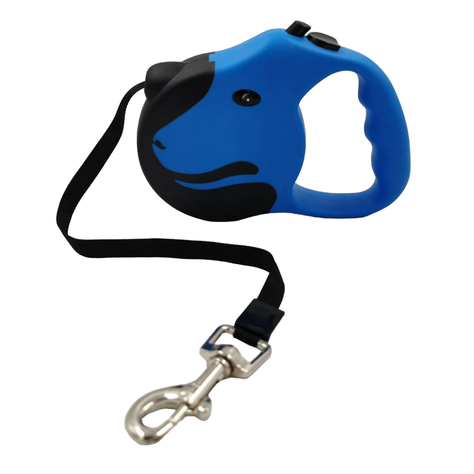 Cuerda Retractil 5M Flexible Paseo De Perros Mascotas Azul-0