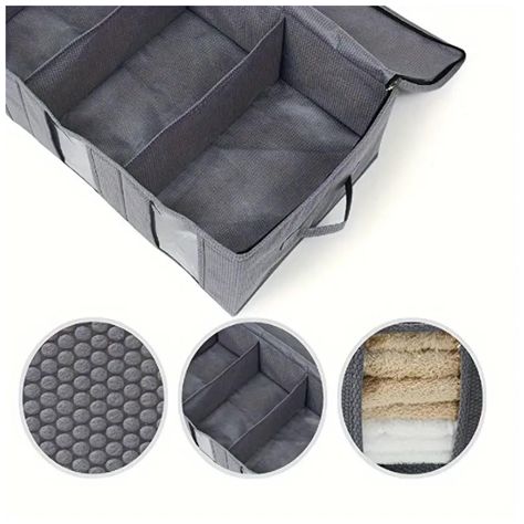 Bolsa De Almacenamiento Plegable 80x60x25cm Gris-1