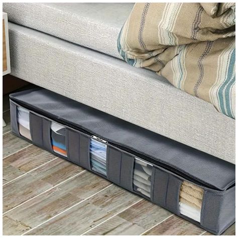 Bolsa De Almacenamiento Plegable 80x60x25cm Gris-3