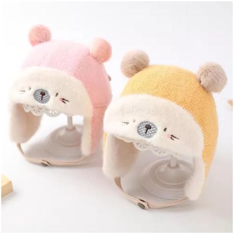 Gorro De Invierno Con Chiporro Para Bebes Rosado-1