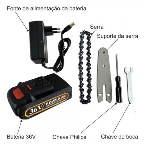 Mini Motosierra Electrica Recargable Corte Y Poda-4