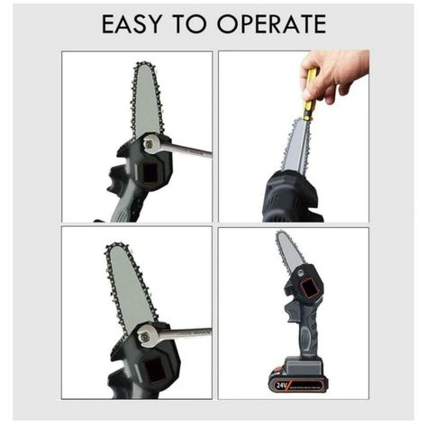 Mini Motosierra Electrica Recargable Corte Y Poda-5