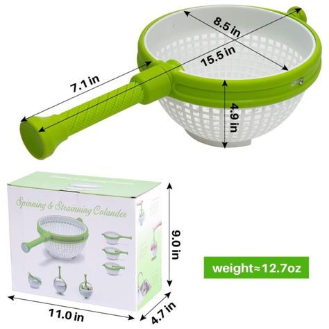 Secador Escurridor Spinner Vegetales Alimentos Cocina-3