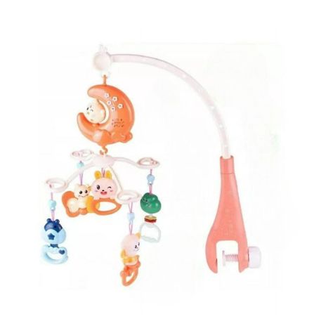 Juguete Movil Sonajero Infantil Con Luz Y Sonido Luna Naranja-0
