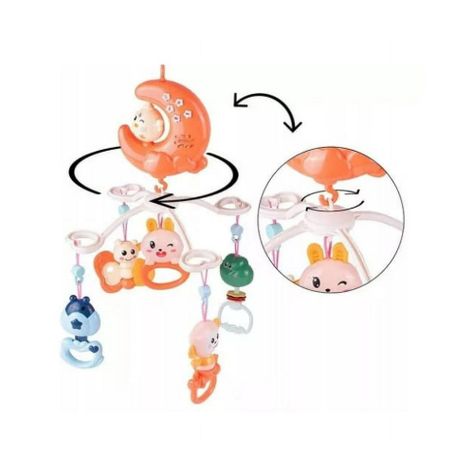 Juguete Movil Sonajero Infantil Con Luz Y Sonido Luna Naranja-1