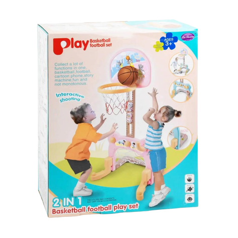 Juguete 2 En 1 Baloncesto Y Futbol Infantil Exterior O Interior-0