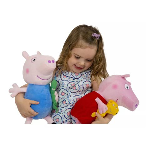 Juguete Peluche Peppa Pig 30cm Con Mascota George Infantil-5