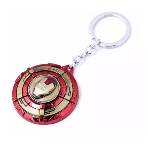 Llavero Metalico Premium Escudo Iron Man Avengers 5cm-0