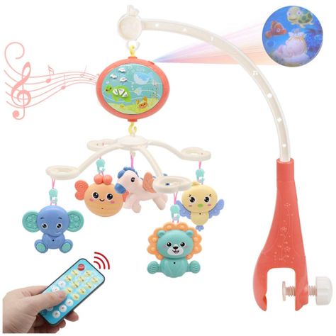 Juguete Movil Sonajero Infantil Con Luz Y Sonido Acuatico Naranja-1