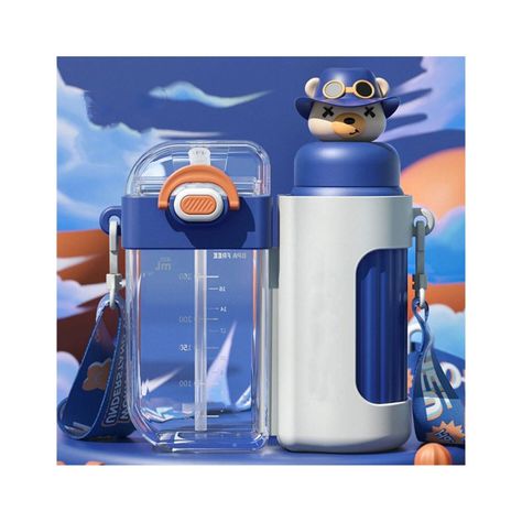 Botella De Agua 2En1 Para Niños Escolar 720ml Azul Infantil-3