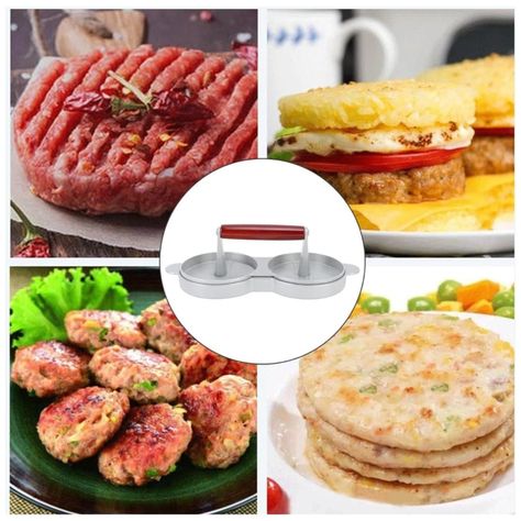 Prensa Para Hamburguesas Antiadherente Doble Carne 10cm-3