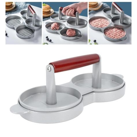 Prensa Para Hamburguesas Antiadherente Doble Carne 10cm-4
