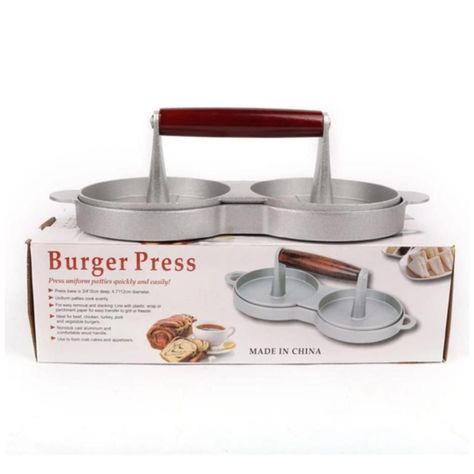Prensa Para Hamburguesas Antiadherente Doble Carne 10cm-5