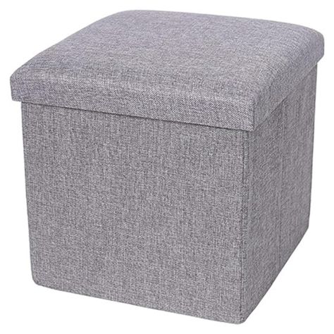 Reposapies De Almacenamiento Plegable Otomano 25x25x25cm-0