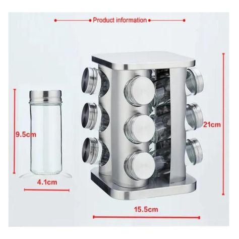 Organizador Condimentos Especias Giratorio 12 Frascos Cocina-2